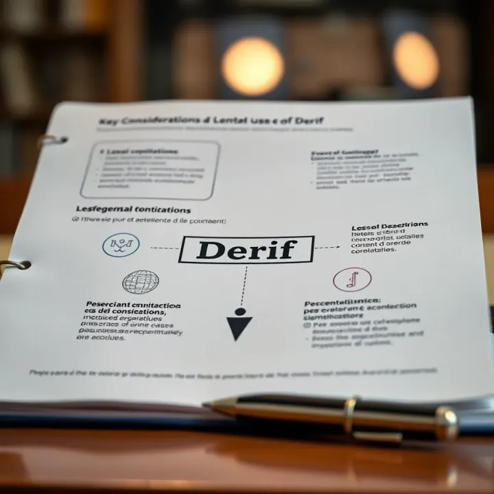 Diagram illustrating essential considerations and contextual uses of derif