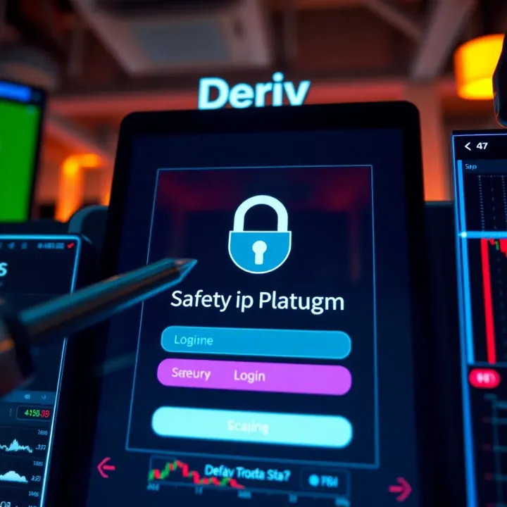 Secure login screen showcasing safety features of Deriv trading platform app