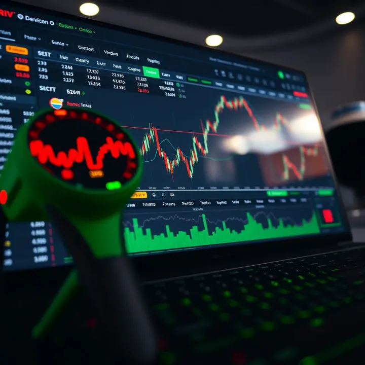 Overview of Deriv.com trading platform dashboard displaying market charts and trading options