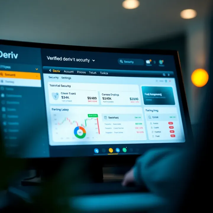 Verified Deriv Account Dashboard with Security and Fund Management Dashboard overview of a verified Deriv account showing security settings and fund management options