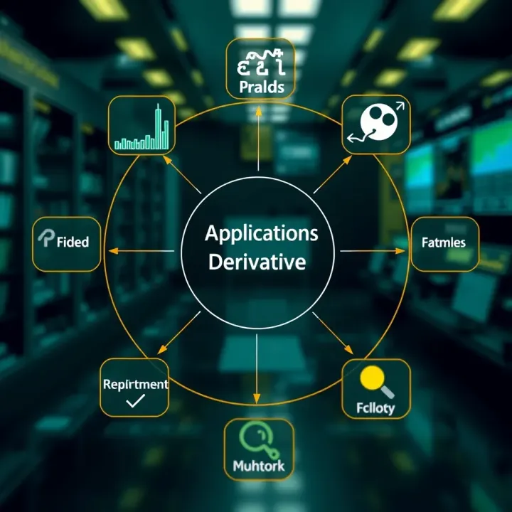 Diagram depicting practical applications of binary derivatives across different fields