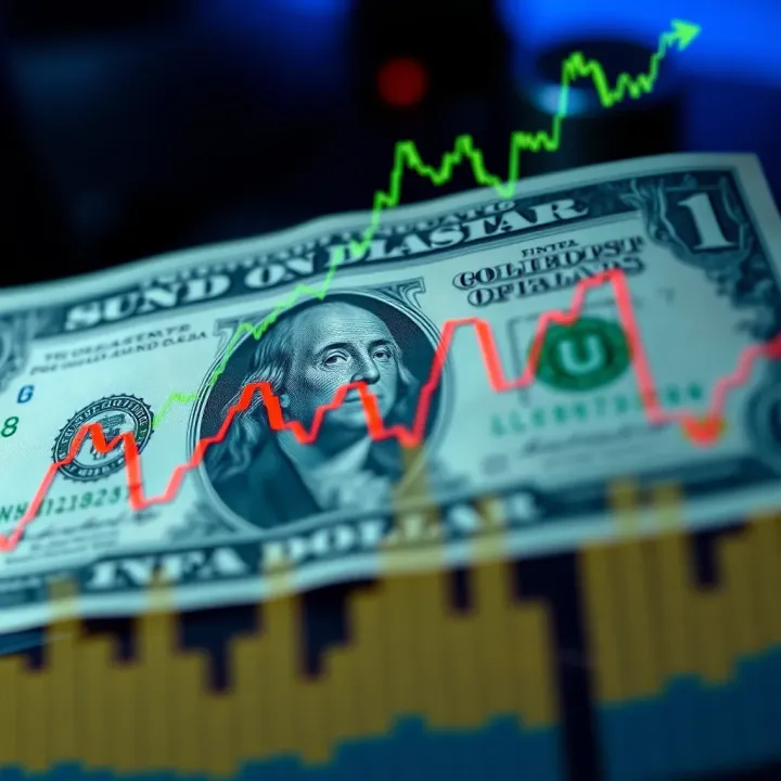 Graph showing the exchange rate trends of the US dollar against the Colombian peso over recent months
