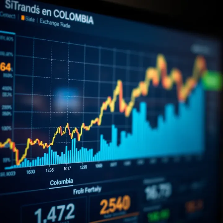 Graph showing trends and fluctuations of the US dollar exchange rate in Colombia