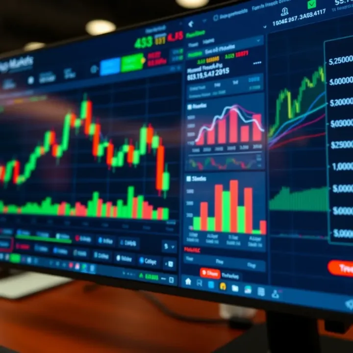 User interface showing trading charts and financial data on Duo Markets platform