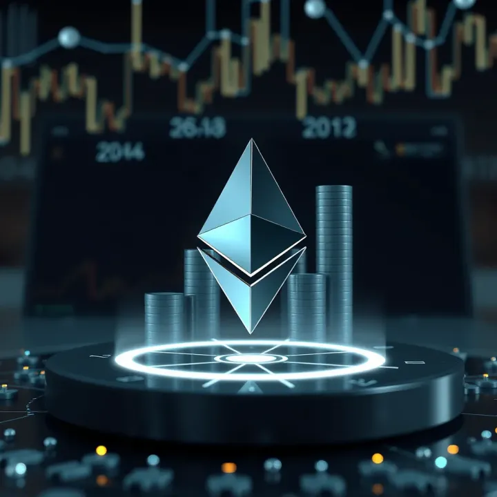 Graphic depicting Ethereum's technological growth and market trends for future years