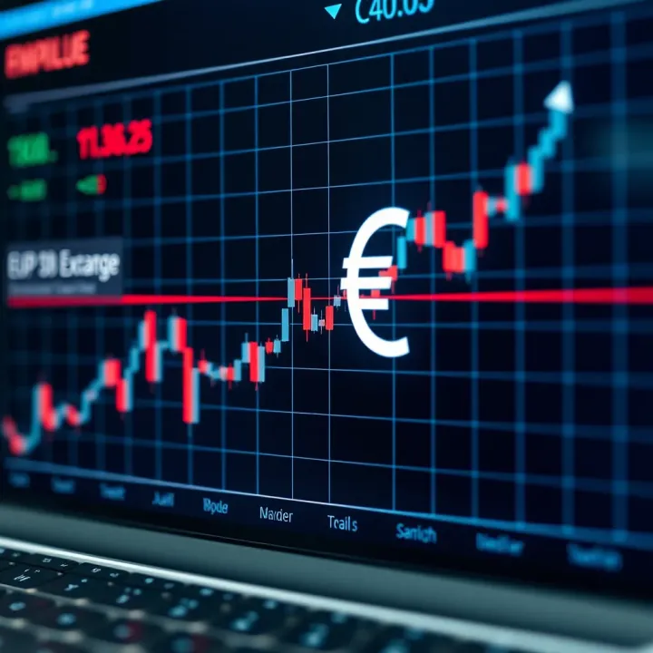 Graph showing euro exchange rate trends against major currencies