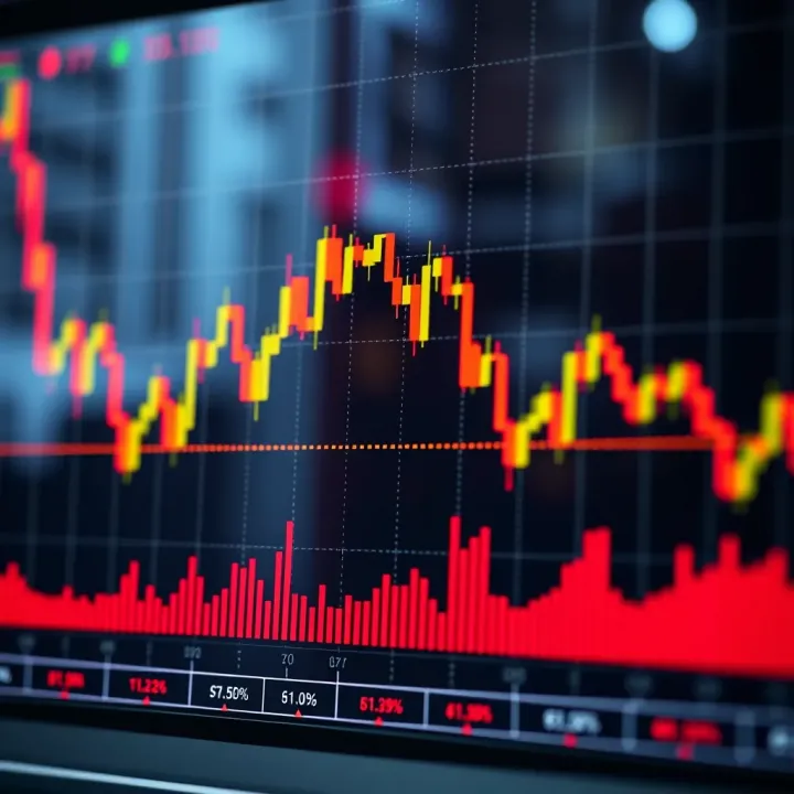 Graph showing EUR/USD currency pair fluctuations with highlighted economic indicators
