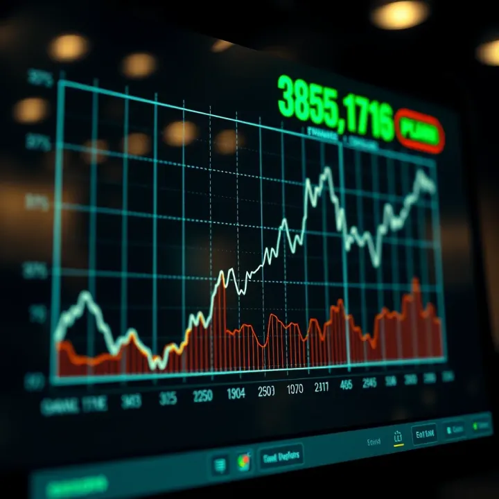 Graph illustrating the fluctuation of the exchange rate between US dollars and Colombian pesos over time