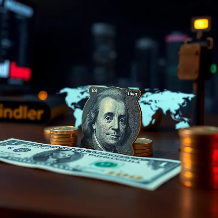 Illustration of economic factors influencing dollar value including policies and global indicators