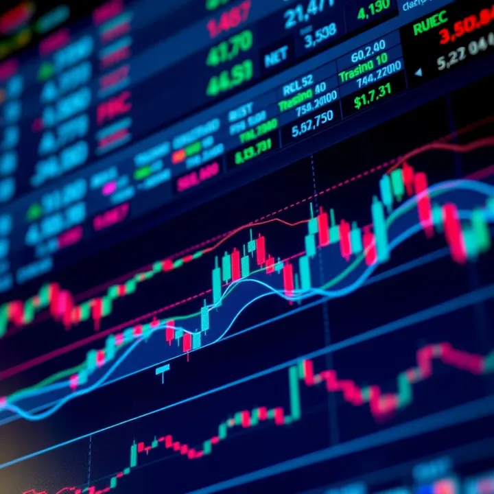 Forex trading chart displaying currency trend analysis