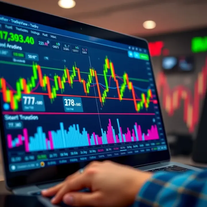 TradingView platform interface displaying stock charts and technical indicators