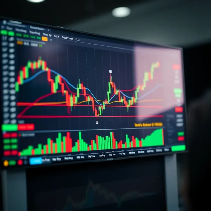 TradingView chart displaying technical indicators and price movements for binary options analysis