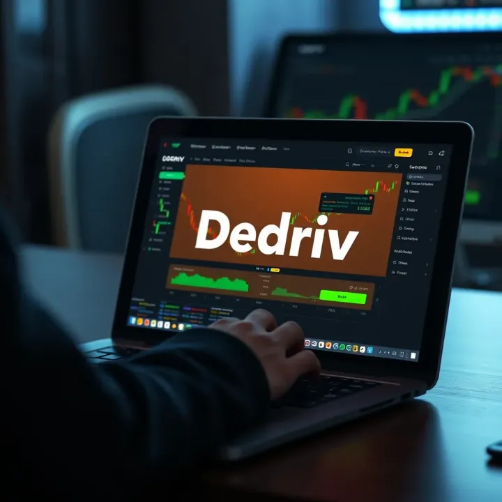 User downloading Deriv trading platform on a laptop screen