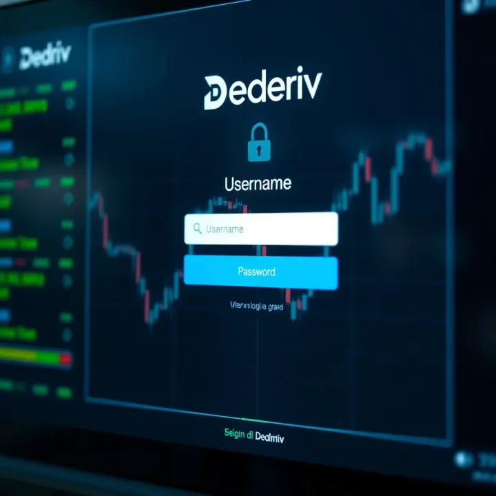 Secure login screen of Deriv platform showing username and password entry fields