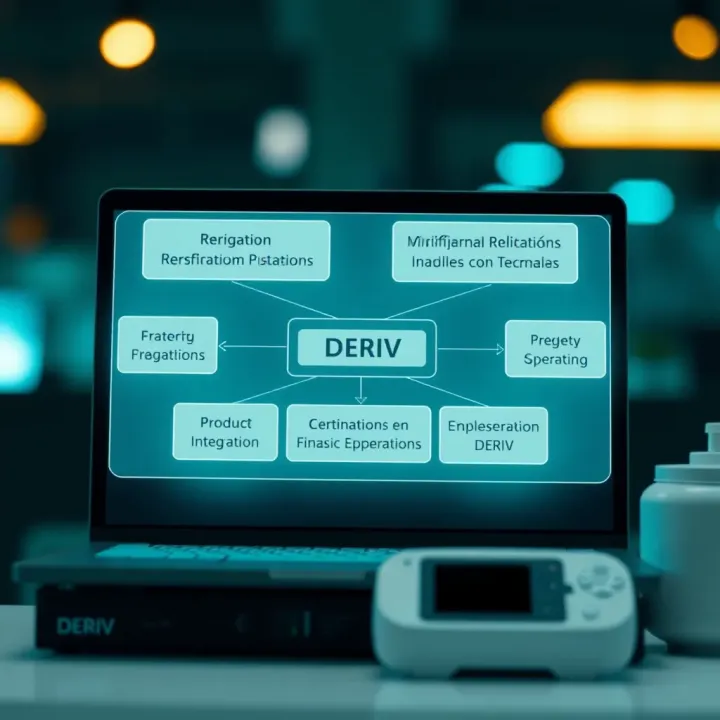 Diagram illustrating the technical setup and integration of DERIV platform for business financial operations