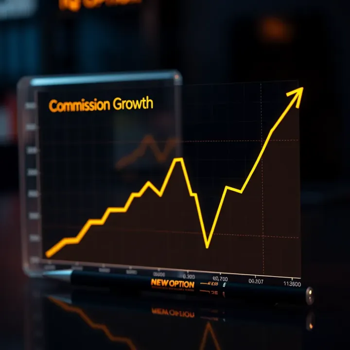 Graph showing commission growth and promotional strategies for affiliate earnings