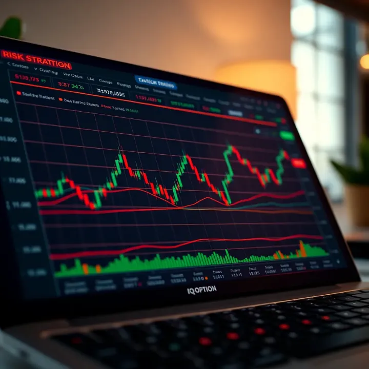 Graph depicting trading strategies and risk management techniques on IQ Option platform