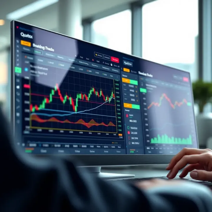 Quotex trading platform interface showing market charts and trading options