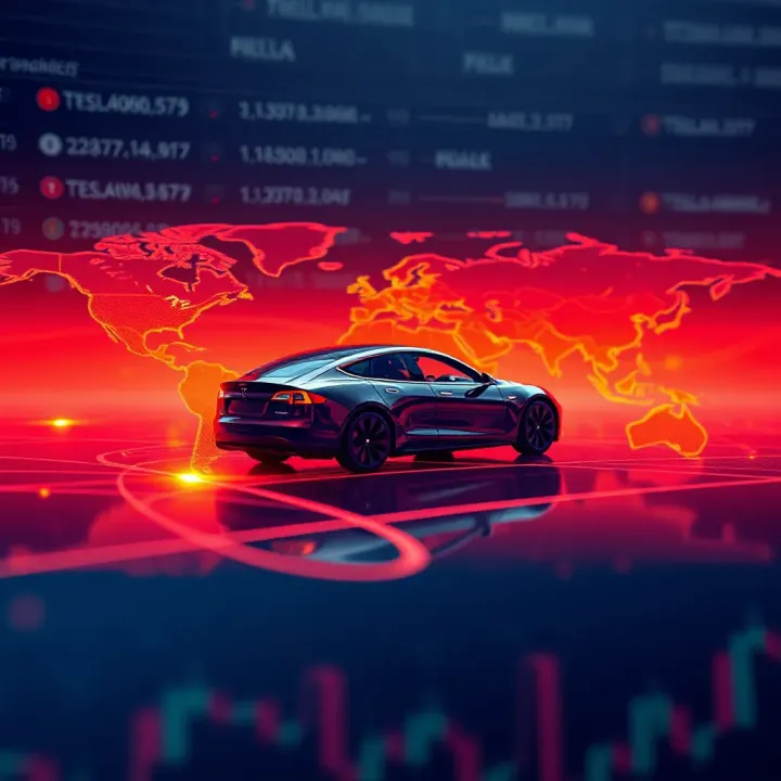 Global map highlighting Tesla's expanding presence and influence in the automotive market