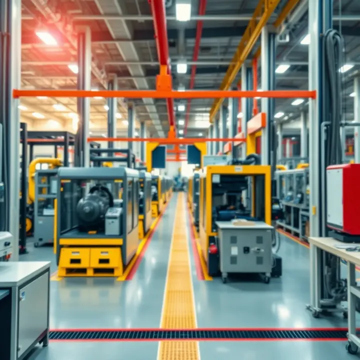 Modern manufacturing facility with advanced machinery and automated production lines