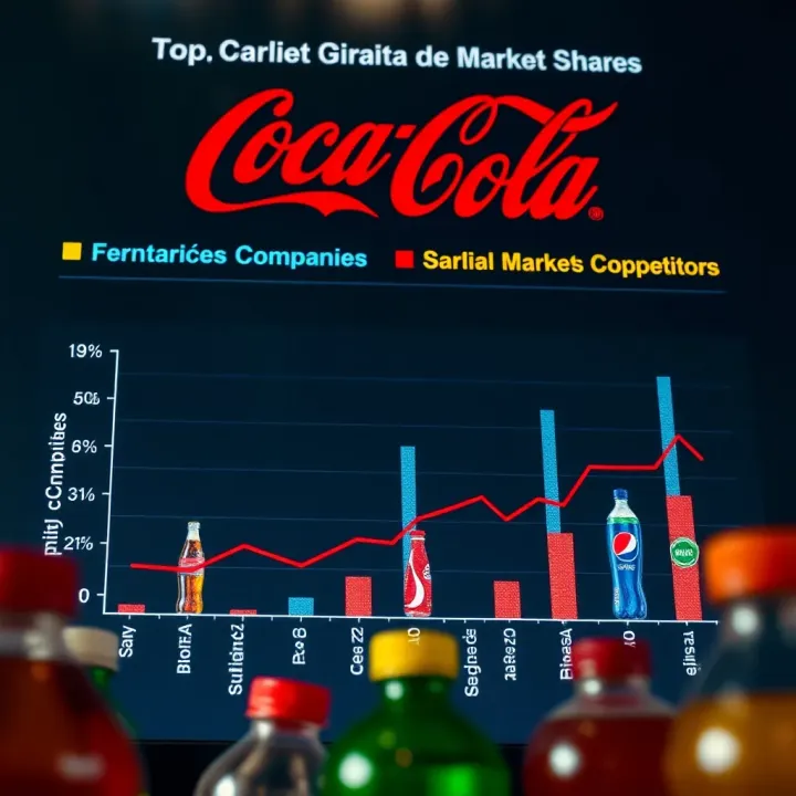 Graph showing market share comparison of top beverage companies including soda and alternative drinks