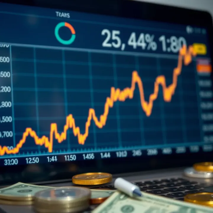 Graph showing the fluctuation of the dollar value influenced by economic and political factors