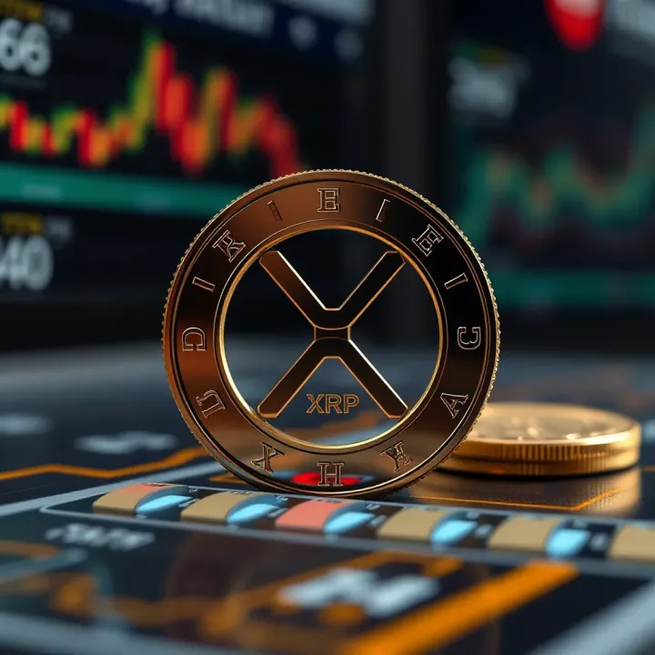 Illustration of factors influencing XRP price including market analysis and investment risks