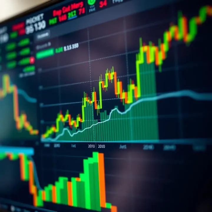 Graph illustrating financial asset trends and trading tools in Pocket Options