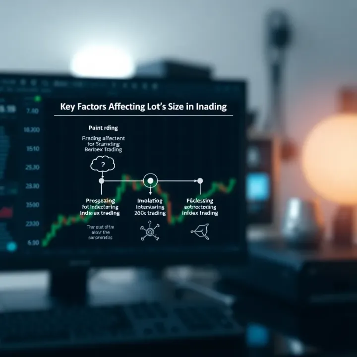Diagram illustrating key elements influencing lot size determination in index trading