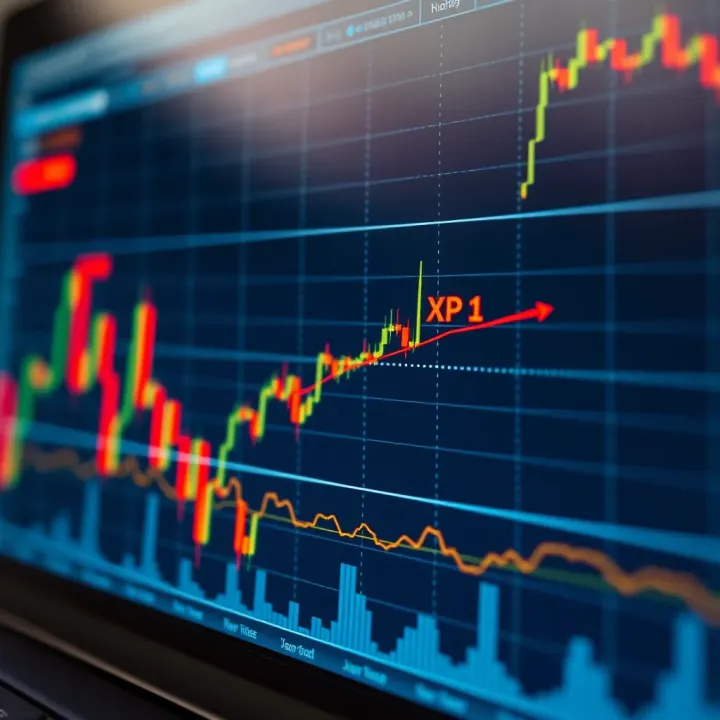 Graph showing XRP price fluctuations and market trends over time