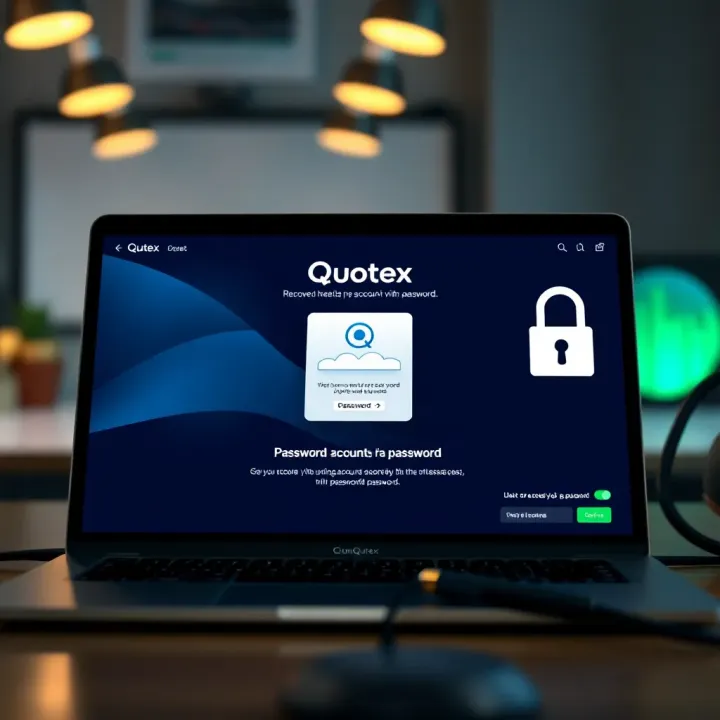 Illustration of password recovery options on Quotex including email and security prompts