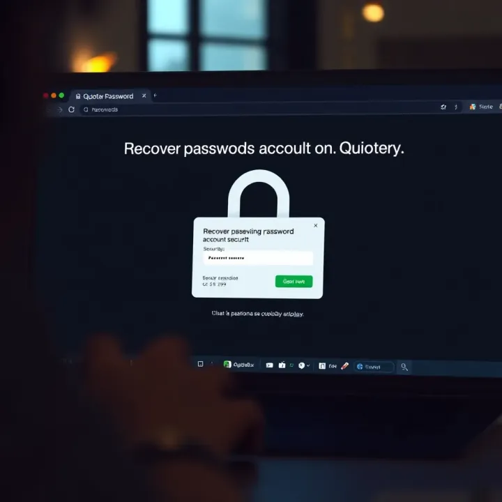 Password recovery page on Quotex platform with security tips for account safety