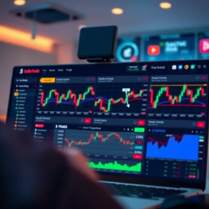 Dashboard interface showing key features and tools for efficient trading