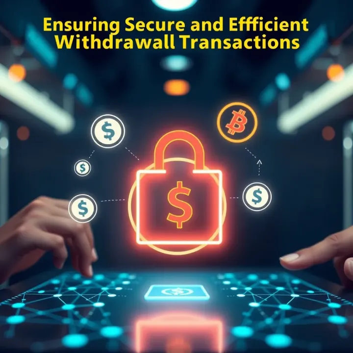 Illustration of secure financial transaction with digital currency icons