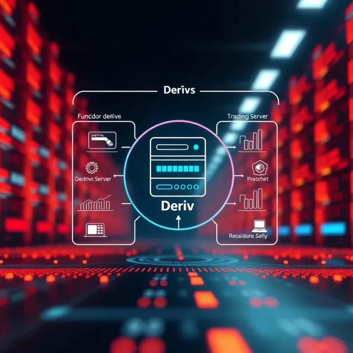 Diagram illustrating how a Deriv server operates within online trading platforms