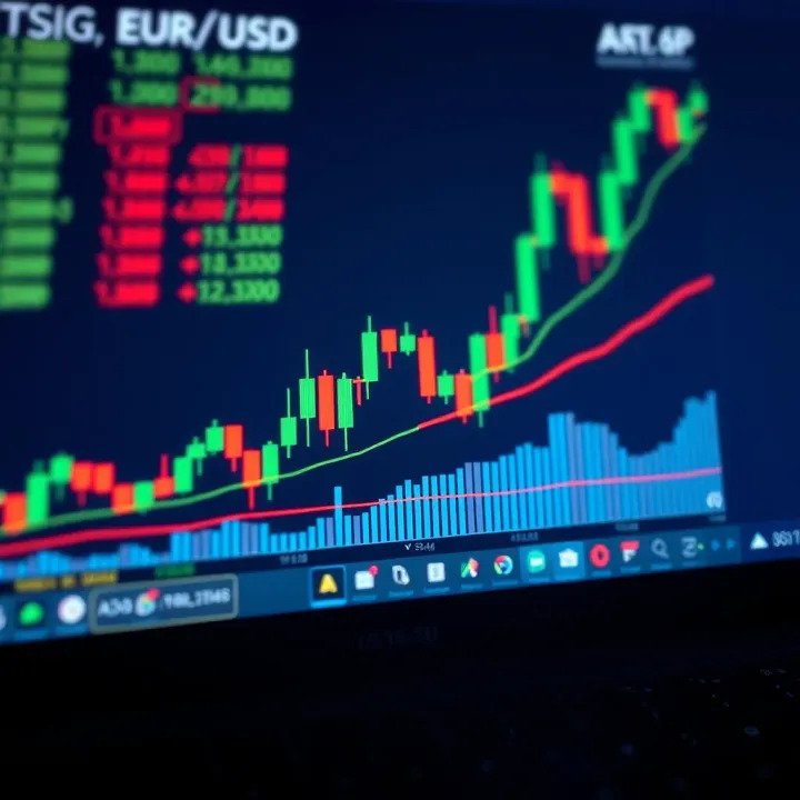 Chart illustrating technical analysis tools applied to EUR/USD exchange rate