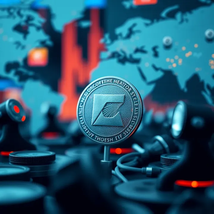 Conceptual graphic showing financial applications and risks of Tether in global markets