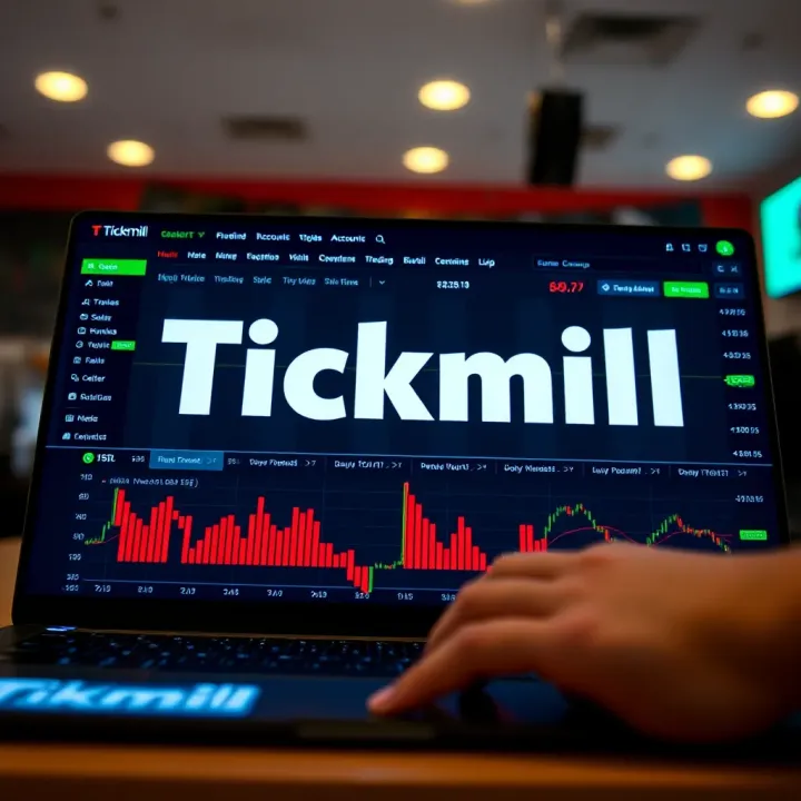 Interface showcasing different trading accounts and platform features offered by Tickmill