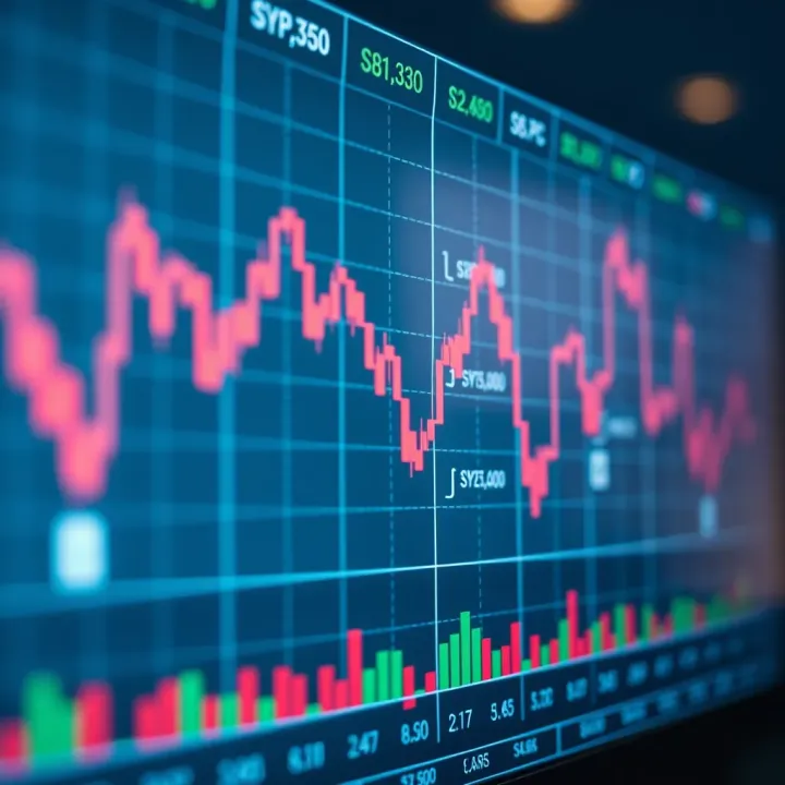 Graph showing financial market trends and indicators