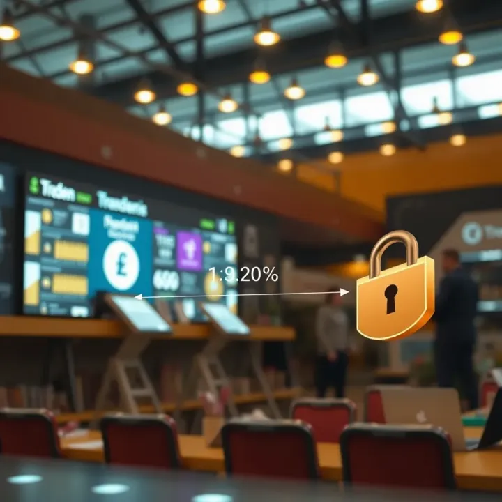 Illustration of a digital marketplace highlighting advantages such as security and efficient transactions