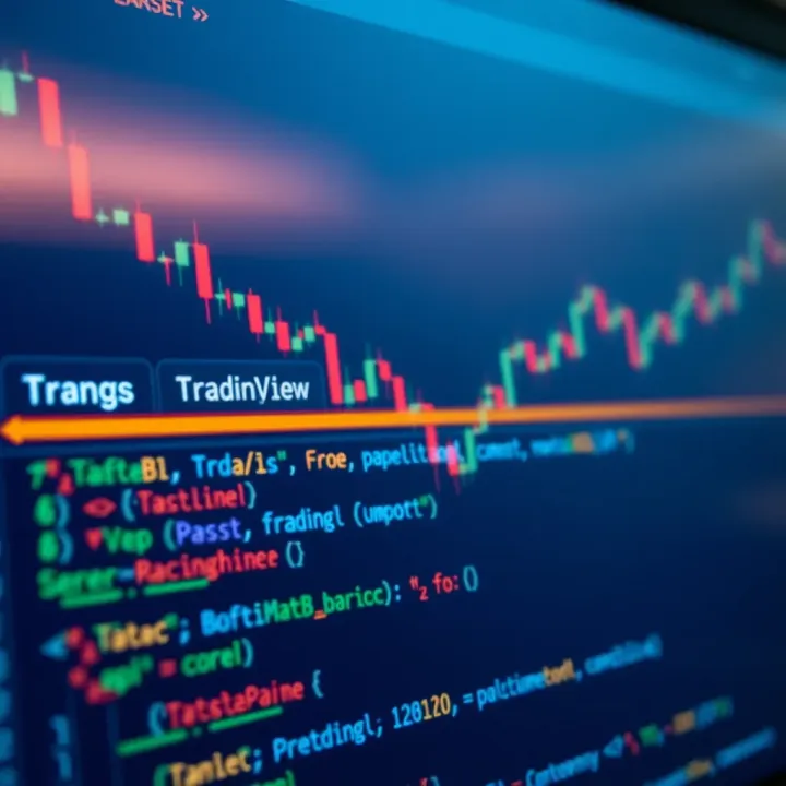 Developer coding interface showing integration of TradingView widget into a web application