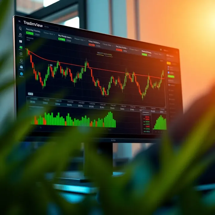 Dashboard showcasing TradingView's platform features including market analysis tools and customizable graphs
