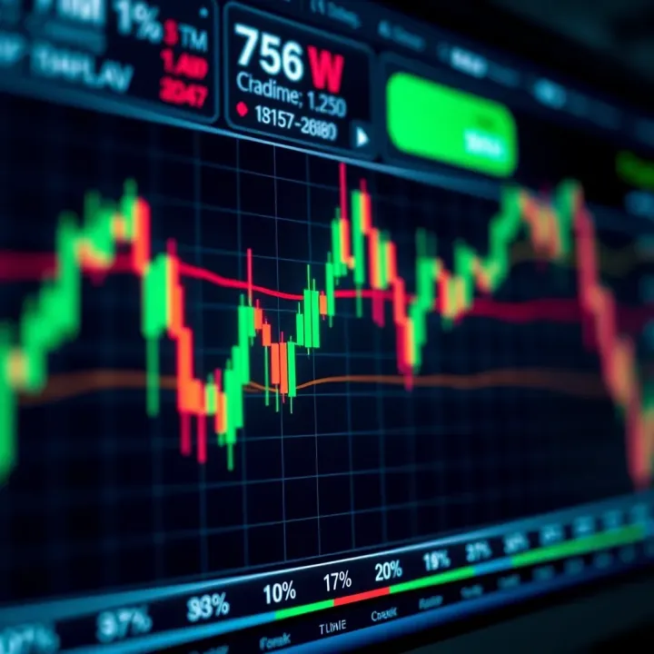 Chart illustrating the W pattern with market trend lines and key points marked