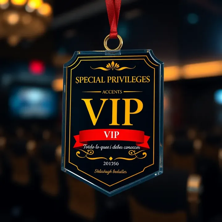 VIP event access badge with special privileges and elegant design