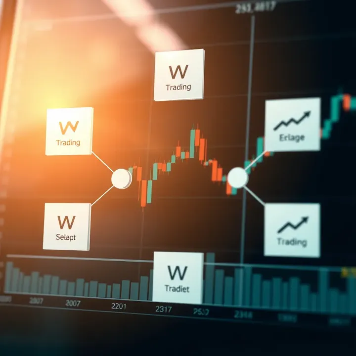 Diagram showing trading strategy applications based on W pattern recognition