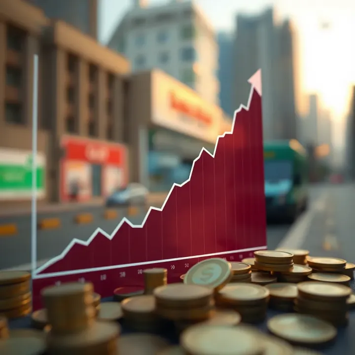 Graph showing upward trend of dollar exchange rate in Colombia over time