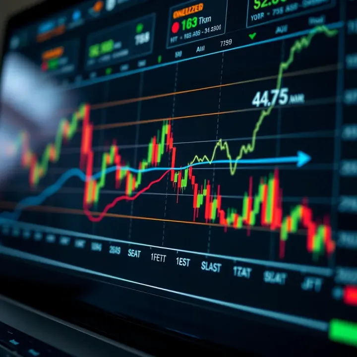 Graph displaying fluctuating market trends for trading analysis